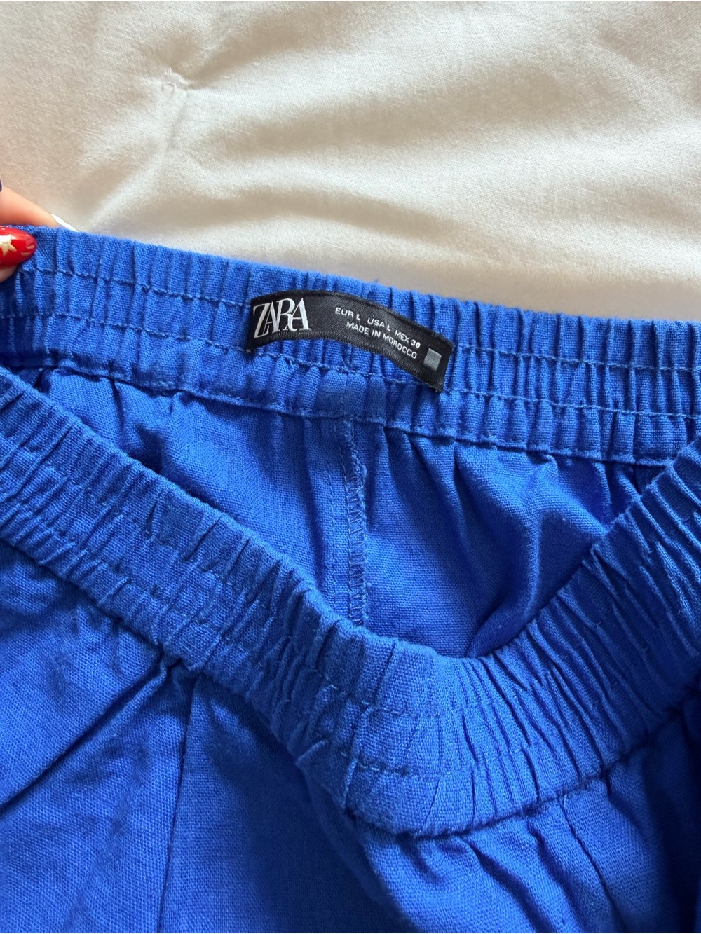 Zara Bright Cobalt Blue Wide-Leg Pants - Picture 5 of 6
